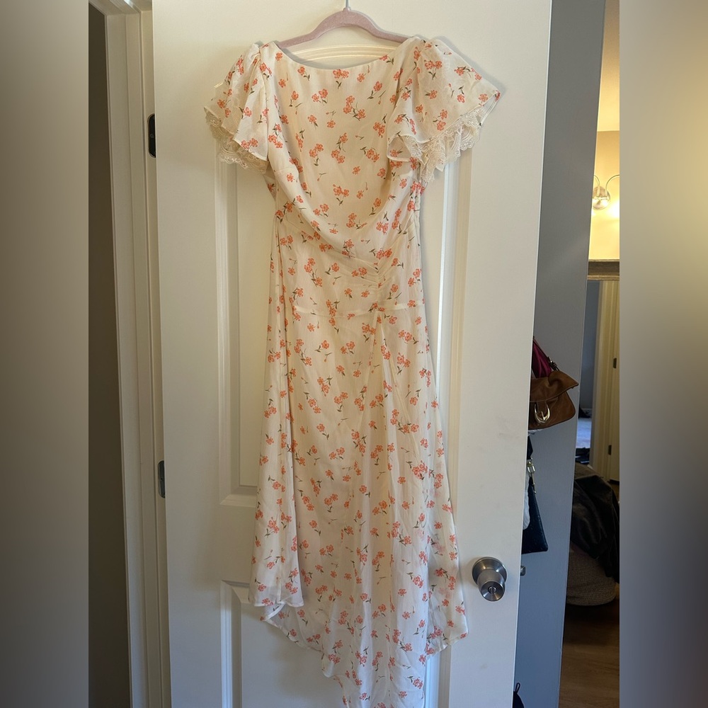 AFRM Vittoria Floral Cowl Back midi dress - Picture 4 of 5